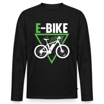 E bike Ebike E-bike - T-shirt manches longues Premium bio Homme - noir - Devant - Nico (187cm)