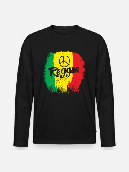 Reggae Grunge Reggaeton Reggaestyle Music - Men's Premium Organic Long Sleeve Shirt - black