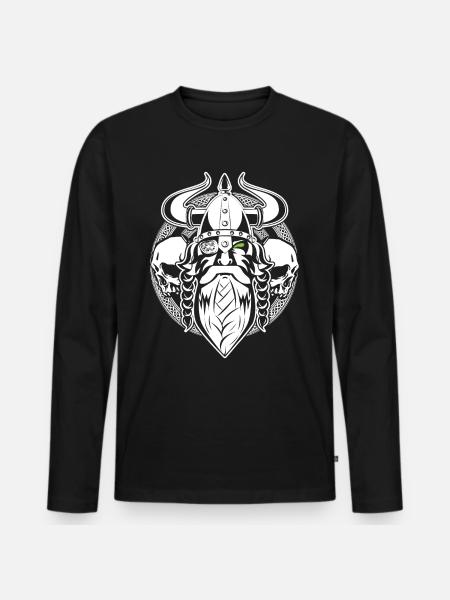 Odin und seine Totenköpfe - Men's Premium Organic Long Sleeve Shirt - black