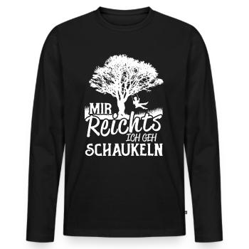 MIR REICHTS ICH GEH SCHAUKELN - Männer Premium Bio Langarmshirt - Schwarz - Vorne - Nico (187cm)