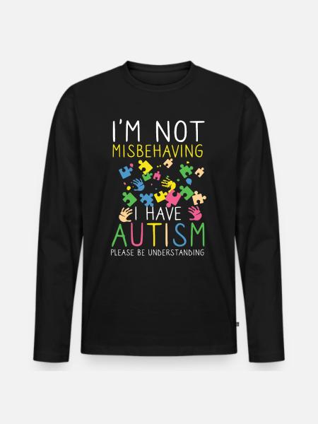 Autism handicap understanding tolerance - Men's Premium Organic Long Sleeve Shirt - black