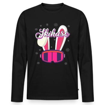 Skihase - Männer Premium Bio Langarmshirt - Schwarz - Vorne - Nico (187cm)