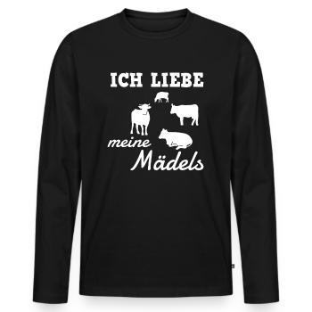 Ich Liebe Meine Meine Mädels Kühe Landwirte Kuh - Männer Premium Bio Langarmshirt - Schwarz - Vorne - Nico (187cm)