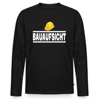 Bauaufsicht Bauherr Handwerker Baustelle Geschenk - Männer Premium Bio Langarmshirt - Schwarz - Vorne - Nico (187cm)