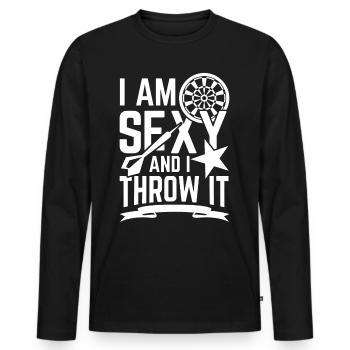 Sexy Darts Dart Dartspieler Dartpfeil Dartboard - Männer Premium Bio Langarmshirt - Schwarz - Vorne - Nico (187cm)