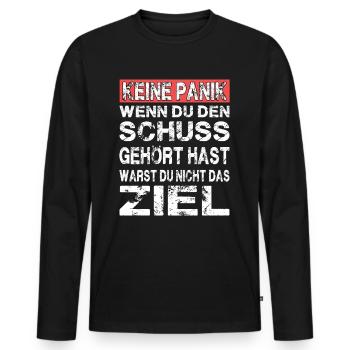 Keine Panik Gamer Shooter Gaming Spruch - Männer Premium Bio Langarmshirt - Schwarz - Vorne - Nico (187cm)