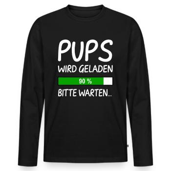 Pups Wird Geladen Bitte Warten - Männer Premium Bio Langarmshirt - Schwarz - Vorne - Nico (187cm)
