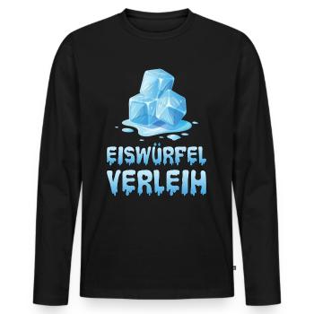 Eiwürfel Verleih Vermietung Eis Eismaschine - Männer Premium Bio Langarmshirt - Schwarz - Vorne - Nico (187cm)