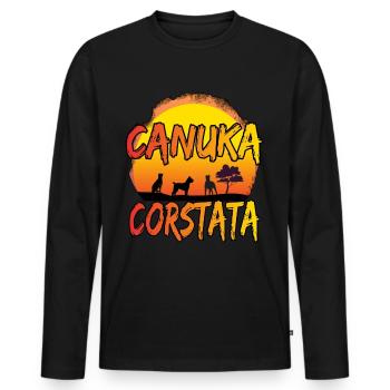 Cane Corso sunset - Men's Premium Organic Long Sleeve Shirt - black - Front - Nico (187cm)