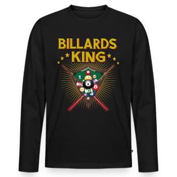 Billard Snooker - König des Billards - 8 Pool - Männer Premium Bio Langarmshirt - Schwarz - Vorne - Nico (187cm)