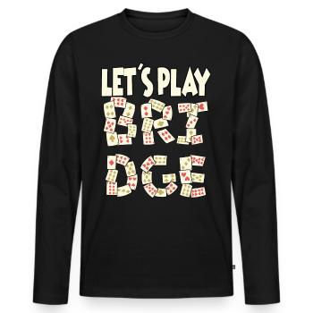 Lustiges Bridge Spieler Kartenspiel - Männer Premium Bio Langarmshirt - Schwarz - Vorne - Nico (187cm)