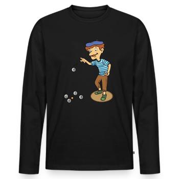 Frenchman plays petanque design for a petanque - Men's Premium Organic Long Sleeve Shirt - black - Front - Nico (187cm)