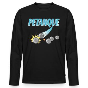 Petanque for a petanque player - Men's Premium Organic Long Sleeve Shirt - black - Front - Nico (187cm)