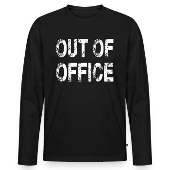 Out Of Office Design for an office worker - Men's Premium Organic Long Sleeve Shirt - black - Front - Nico (187cm)