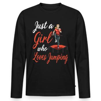 Jumping Trampoline Trend Sport Fitness Sport Féminin - T-shirt manches longues Premium bio Homme - noir - Devant - Nico (187cm)