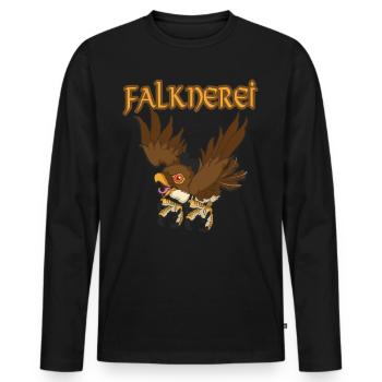 Falknerei Beizjagd Greifvogel Greif Falke - Männer Premium Bio Langarmshirt - Schwarz - Vorne - Nico (187cm)