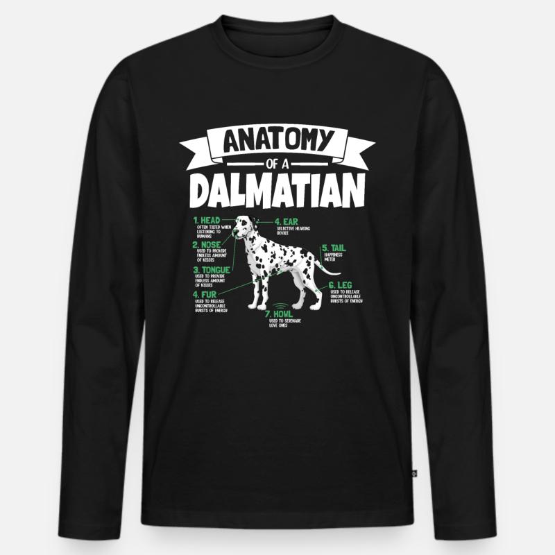 Anatomie von einem Dalmatiner - Männer Premium Bio Langarmshirt - Schwarz