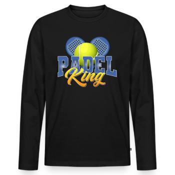 Padel King pour les joueurs de padel - T-shirt manches longues Premium bio Homme - noir - Devant - Nico (187cm)