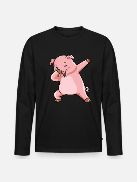 Dabbing Pig Winner Sow - Men's Premium Organic Long Sleeve Shirt - black