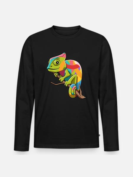 Chameleon iguanas breeding reptiles - Men's Premium Organic Long Sleeve Shirt - black