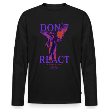 Streetwear Angel Angel Wings Designer Gift - Men's Premium Organic Long Sleeve Shirt - black - Front - Nico (187cm)