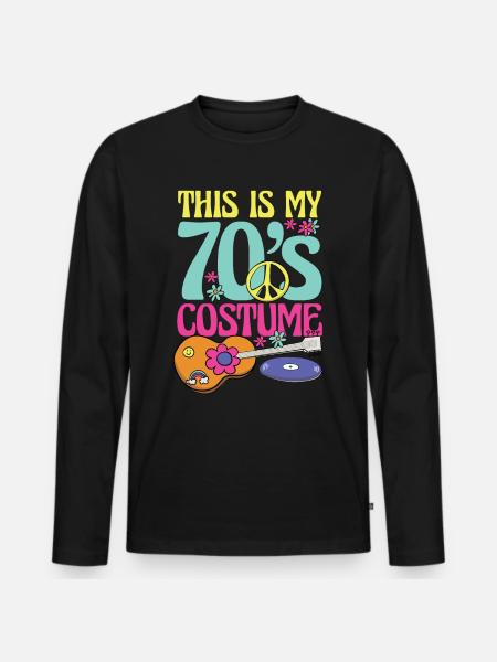Ceci est mon costume des années 70 pour tous ceux qui aiment les années 70 - T-shirt manches longues Premium bio Homme - noir