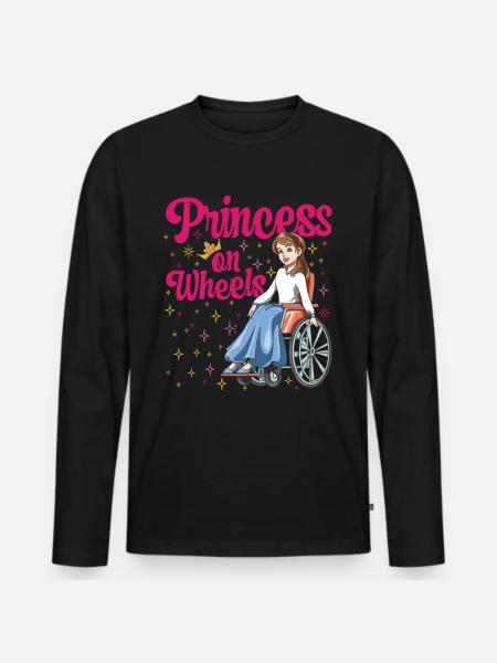 Princess on wheels - Männer Premium Bio Langarmshirt - Schwarz