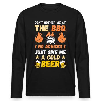 BBQ, Grillen und Bier trinken für Bierliebhaber - Männer Premium Bio Langarmshirt - Schwarz - Vorne - Nico (187cm)