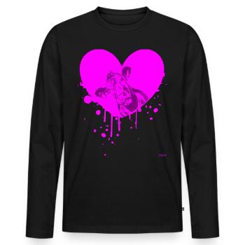 2reborn Blue Cow Kuh Tier Animal Cowanimal Herz - Männer Premium Bio Langarmshirt - Schwarz - Vorne - Nico (187cm)