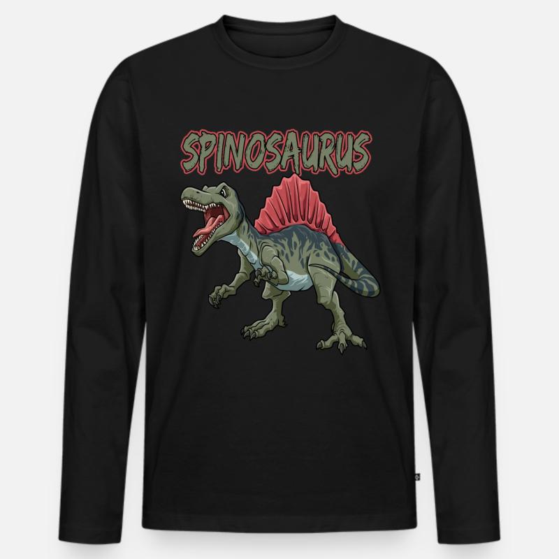 Dinosaurier Spinosaurus Fleischfresser Dino - Männer Premium Bio Langarmshirt - Schwarz