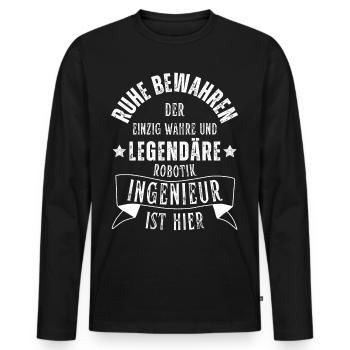 Legendärer Robotik Ingenieur ist hier Beruf - Männer Premium Bio Langarmshirt - Schwarz - Vorne - Nico (187cm)