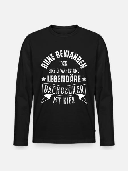 Legendärer Dachdecker Beruf - Männer Premium Bio Langarmshirt - Schwarz