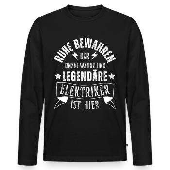 Legendärer Elektriker Beruf Elektroniker - Männer Premium Bio Langarmshirt - Schwarz - Vorne - Nico (187cm)