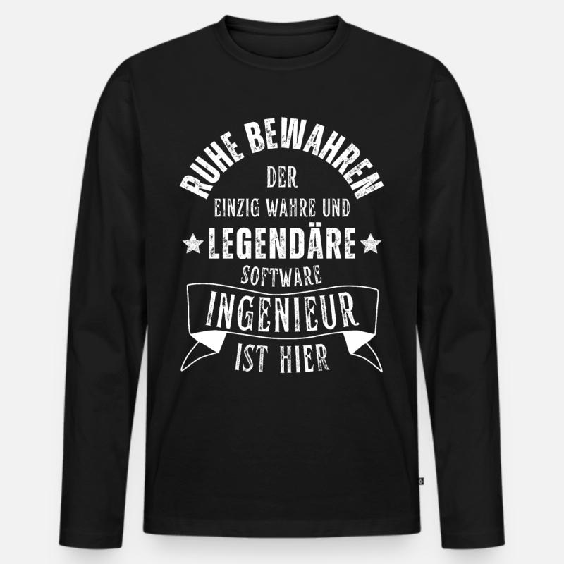 Legendärer Softwareingenieur ist hier Beruf - Männer Premium Bio Langarmshirt - Schwarz