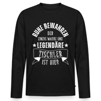 Legendärer Tischler Beruf - Männer Premium Bio Langarmshirt - Schwarz - Vorne - Nico (187cm)