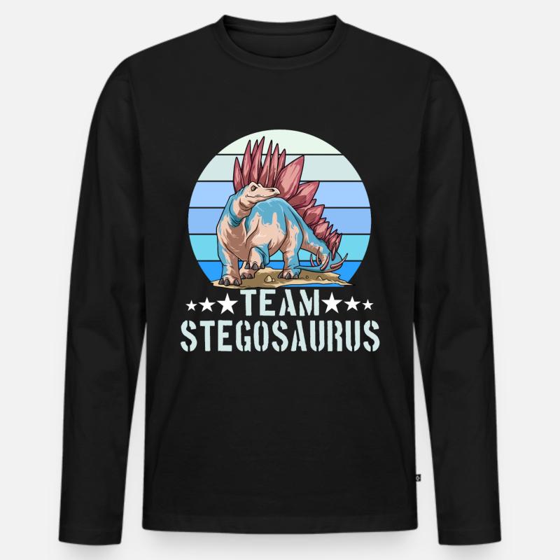 Team Stegosaurus Dinosaurier - Männer Premium Bio Langarmshirt - Schwarz