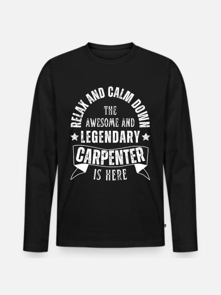 Legendärer Zimmerer Beruf Zimmermann - Männer Premium Bio Langarmshirt - Schwarz