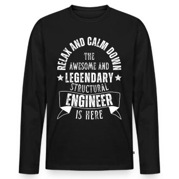 Legendärer Statiker Ingenieur - Männer Premium Bio Langarmshirt - Schwarz - Vorne - Nico (187cm)