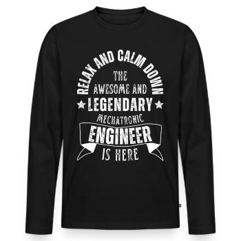 Legendary mechatronics engineer is a profession here - Men's Premium Organic Long Sleeve Shirt - black - Front - Nico (187cm)