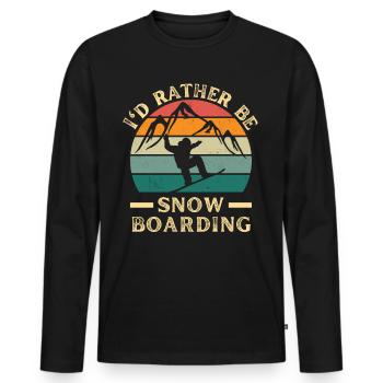 Snowboarden Snowboarding mit Snowboard retro - Männer Premium Bio Langarmshirt - Schwarz - Vorne - Nico (187cm)