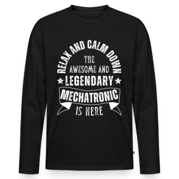 Legendary mechatronics technician profession - Men's Premium Organic Long Sleeve Shirt - black - Front - Nico (187cm)