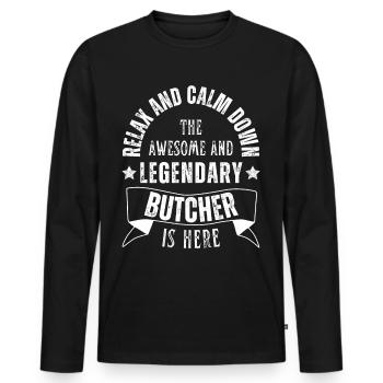 Profession légendaire de boucher boucher boucher boucher - T-shirt manches longues Premium bio Homme - noir - Devant - Nico (187cm)