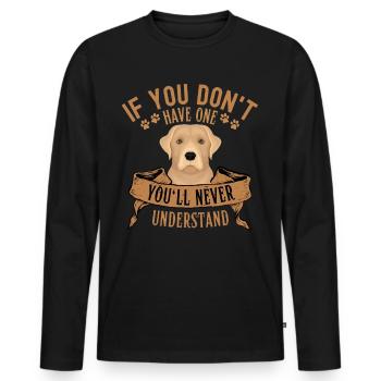 Legendary Labrador Vintage Retro - Men's Premium Organic Long Sleeve Shirt - black - Front - Nico (187cm)