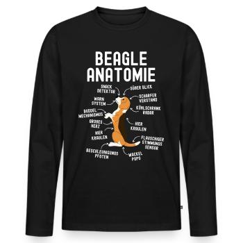 Beagle Anatomy for Beagle Lovers - Men's Premium Organic Long Sleeve Shirt - black - Front - Nico (187cm)