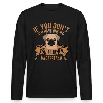 Legendärer Mops Vintage Retro - Männer Premium Bio Langarmshirt - Schwarz - Vorne - Nico (187cm)
