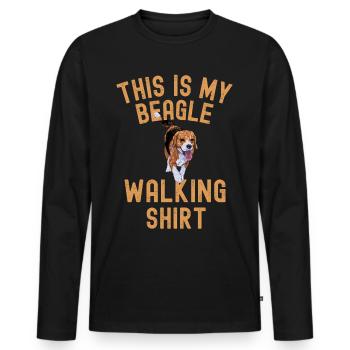 Beagle Hiking Saying for Beagle Lovers - Men's Premium Organic Long Sleeve Shirt - black - Front - Nico (187cm)