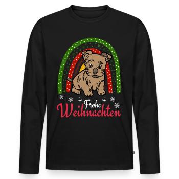 Süßer Silky Terrier Welpe Kawaii Weihnachten - Männer Premium Bio Langarmshirt - Schwarz - Vorne - Nico (187cm)