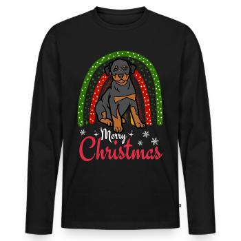 Cute Doberman Dog Kawaii Christmas - Men's Premium Organic Long Sleeve Shirt - black - Front - Nico (187cm)