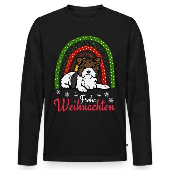 Sweet Biewer Terrier Christmas Kawaii - Men's Premium Organic Long Sleeve Shirt - black - Front - Nico (187cm)