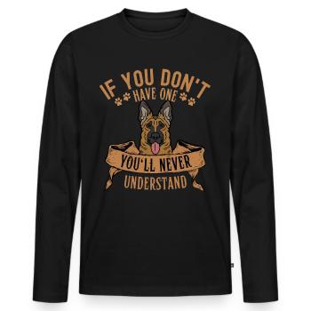 Legendary German Shepherd Retro Vintage - Men's Premium Organic Long Sleeve Shirt - black - Front - Nico (187cm)